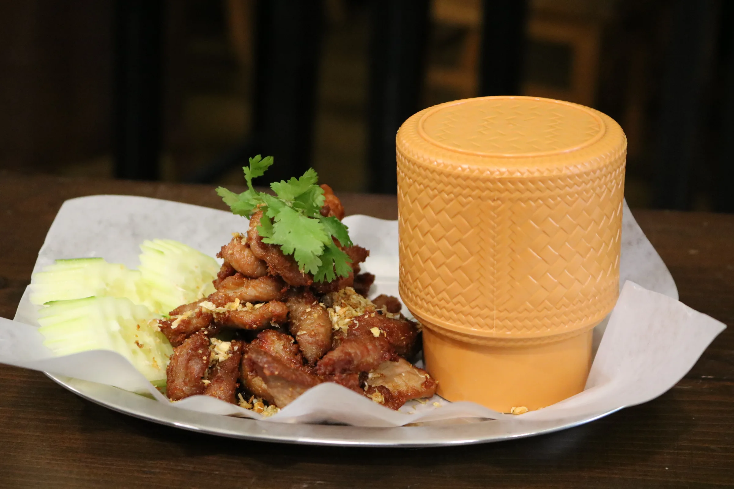 Sun-dried pork with sticky rice at The OnZon