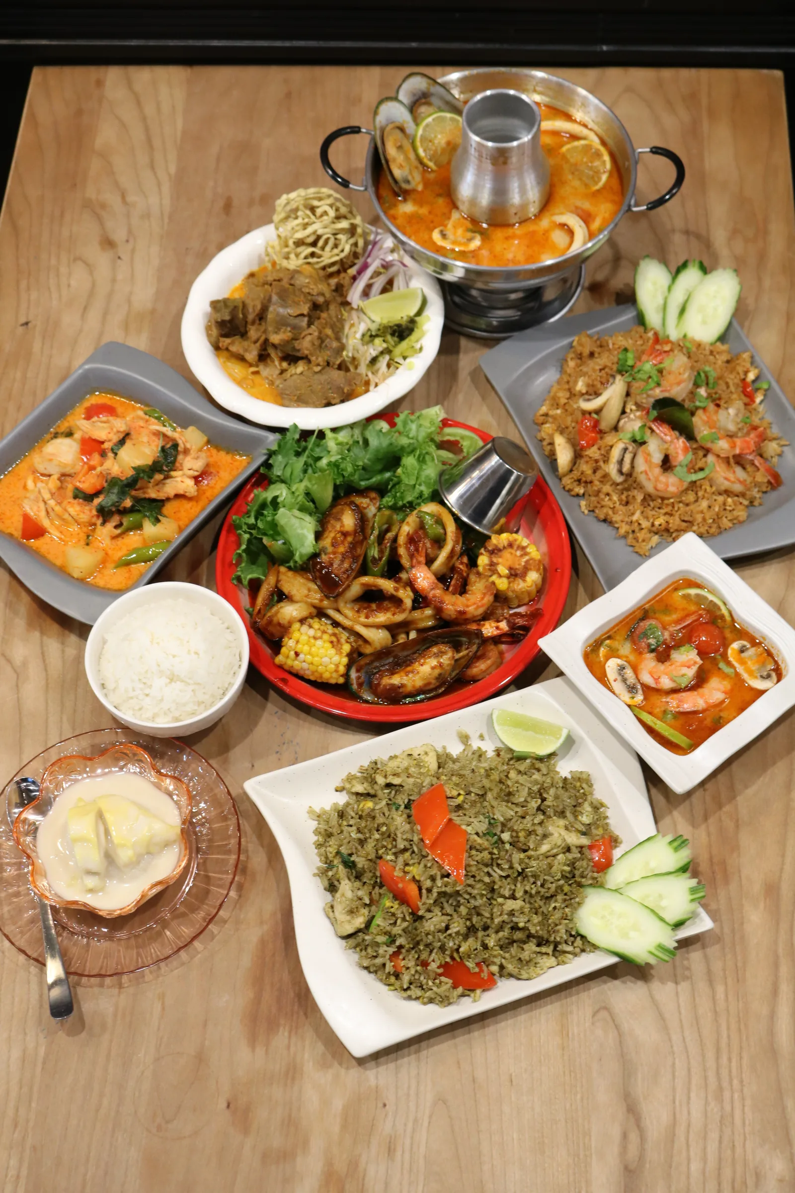 A real table spread photographed at The OnZon