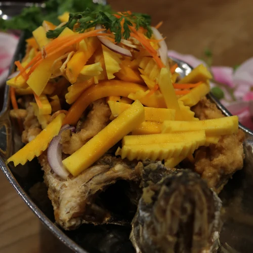 Fried Fish & Mango Salad